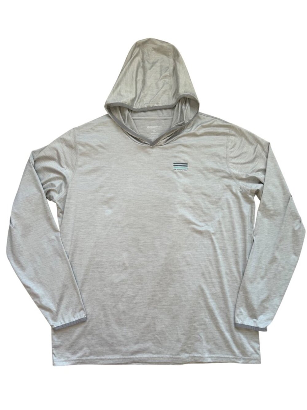 Live Forever Golf Mens Size XL Performance Grey Long Sleeve Hooded Tee Shirt